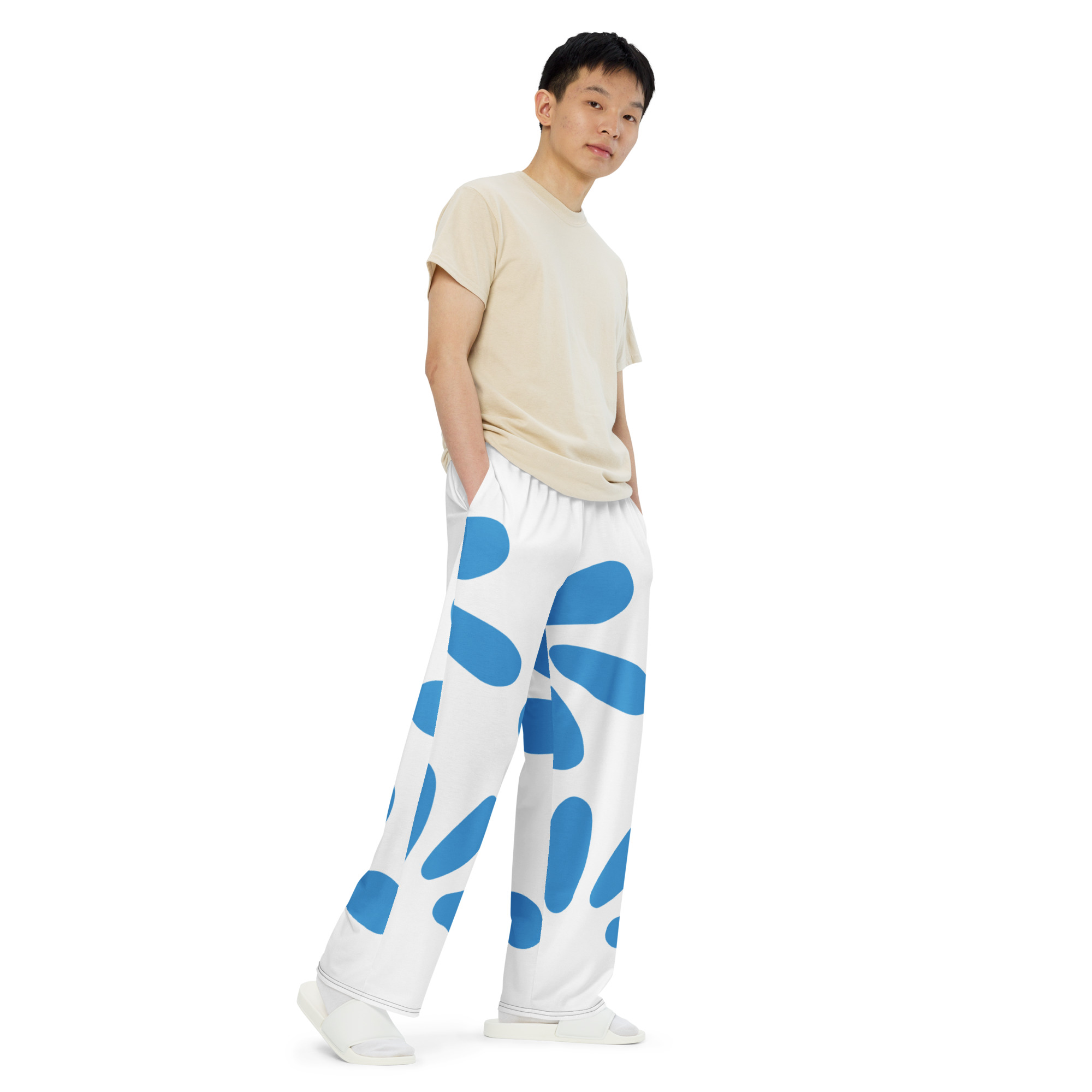 All-over print unisex wide-leg pants - Image 5