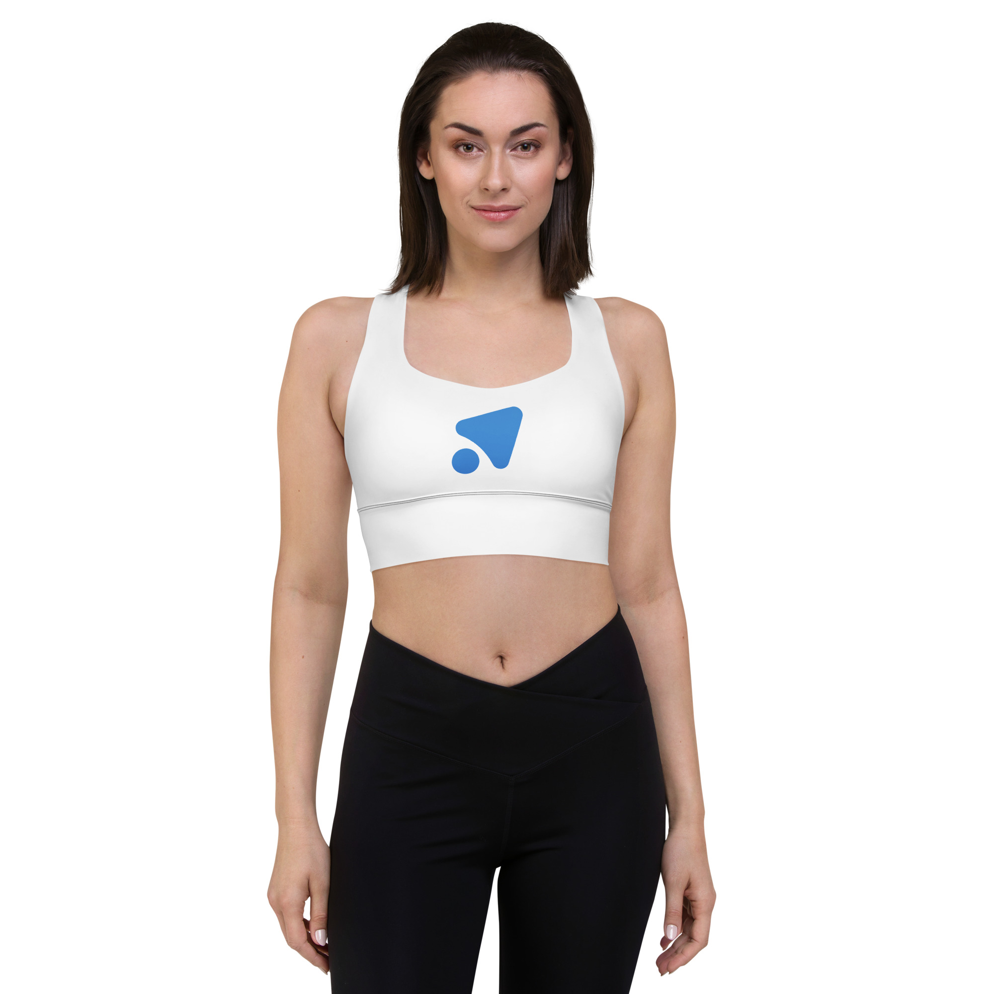 Longline sports bra crafted from sustainable recycled fabric - Image 3