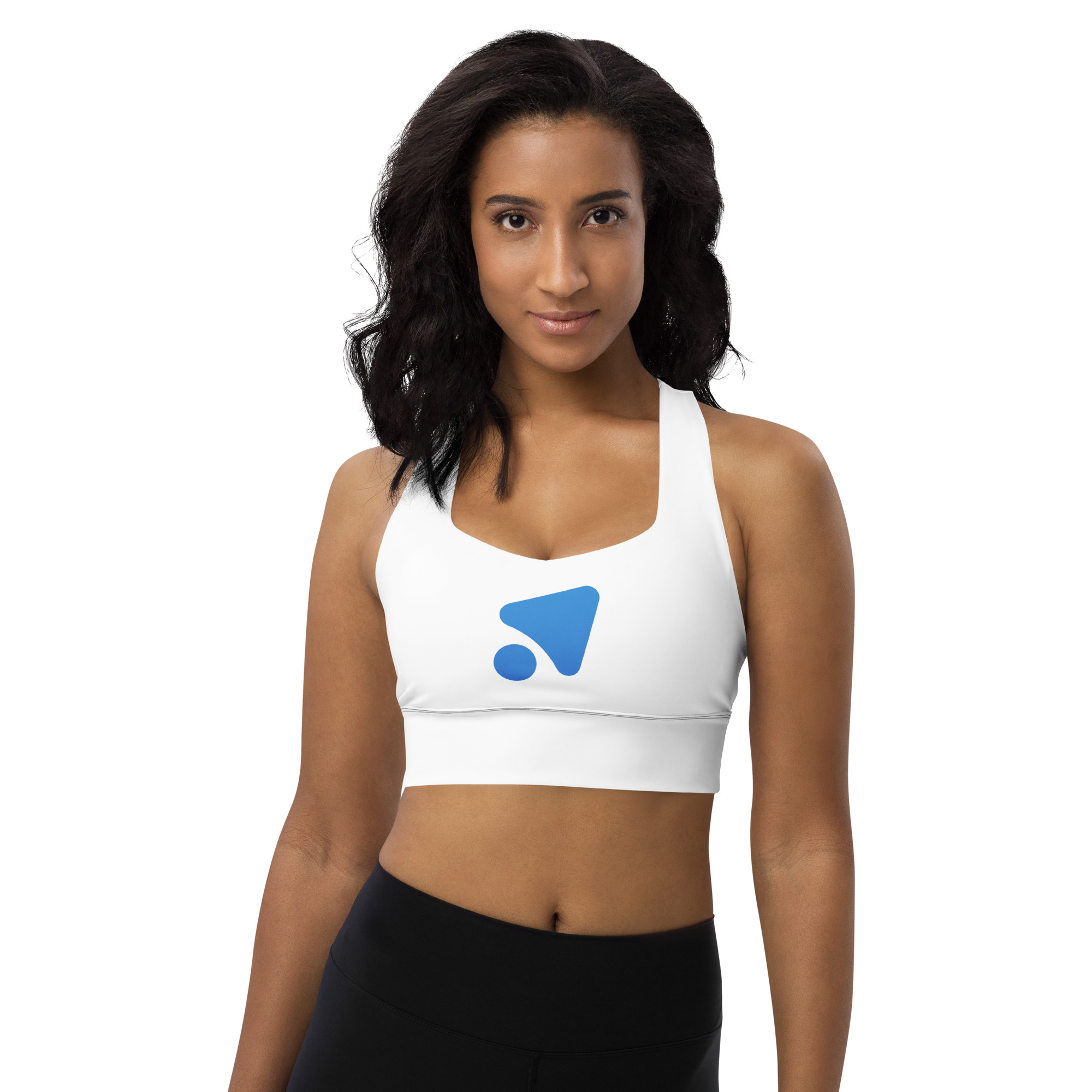 Longline sports bra crafted from sustainable recycled fabric