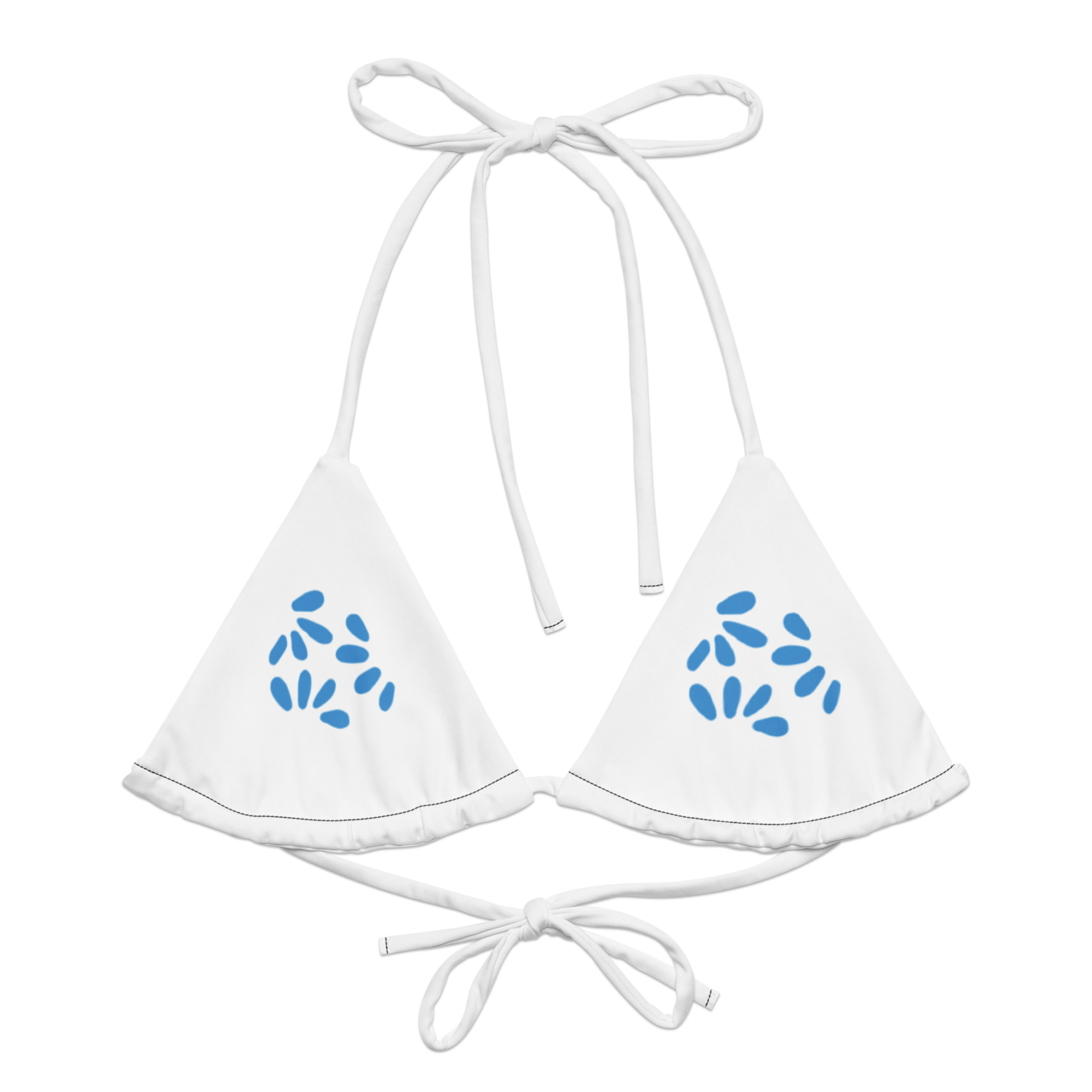 Recycled material patterned string bikini top - Image 2