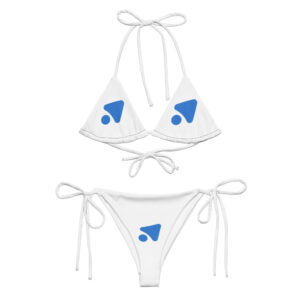 Alternative view of Eco-friendly string bikini featuring an all-over pattern