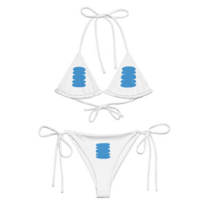 Alternative view of Upcycled patterned string bikini