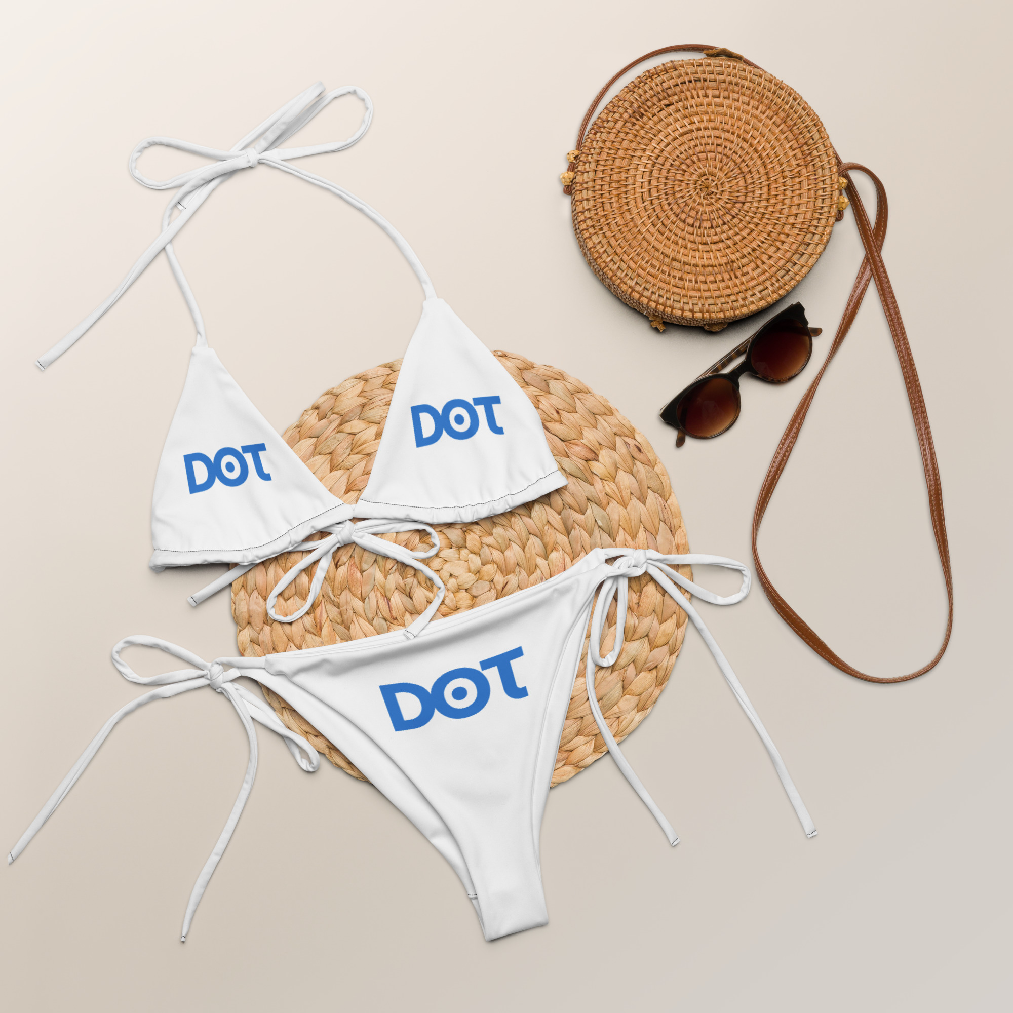 Women’s Vibrant Eco-Luxe Recycled All-Over Print String Bikini - Image 4