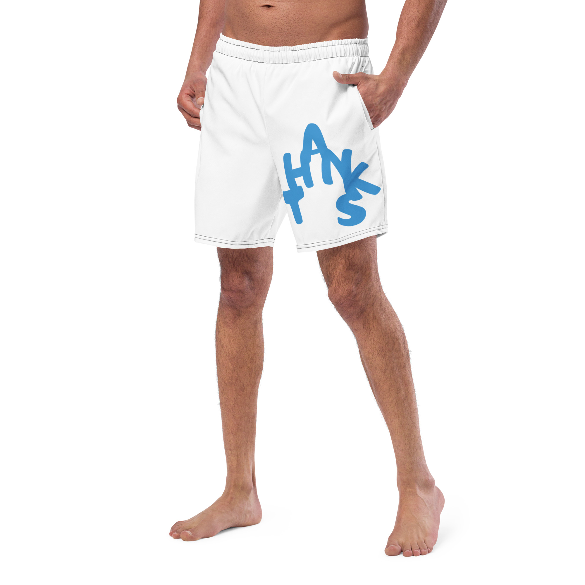 Men’s Recycled Thankful Graphic Swim Trunks - Image 3