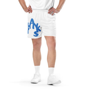 Men’s Breathable Mesh Shorts with “Thanks” Design