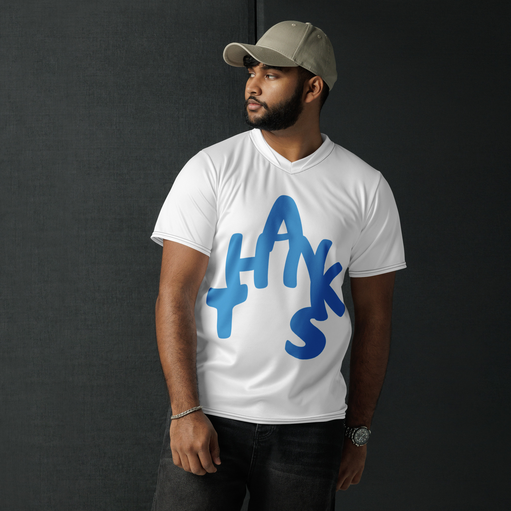 Recycled Performance Jersey with Thankful Print