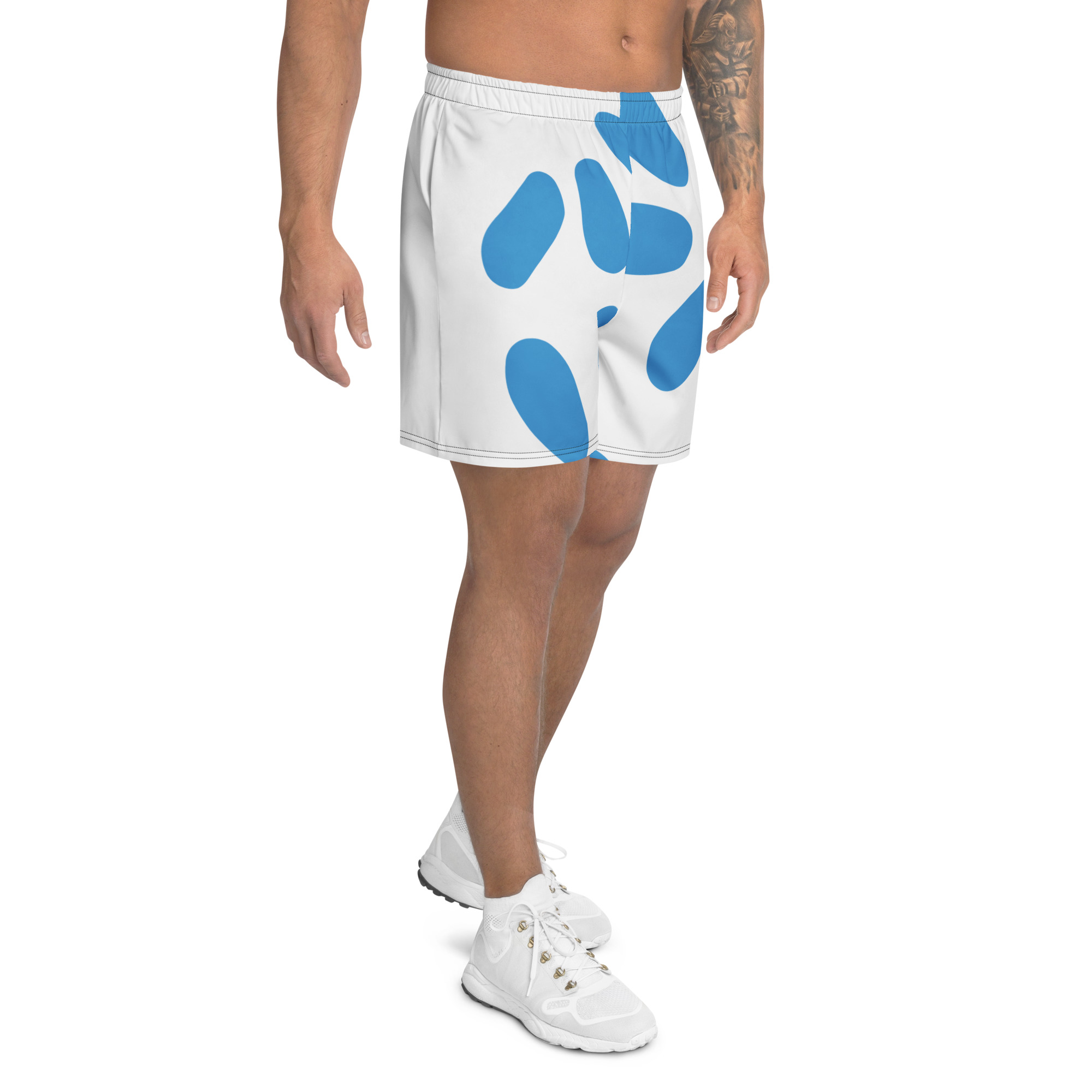 Men’s All-Over Petal Print Athletic Long Shorts - Image 4