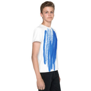 Youth Blue Scribble Crewneck Tee