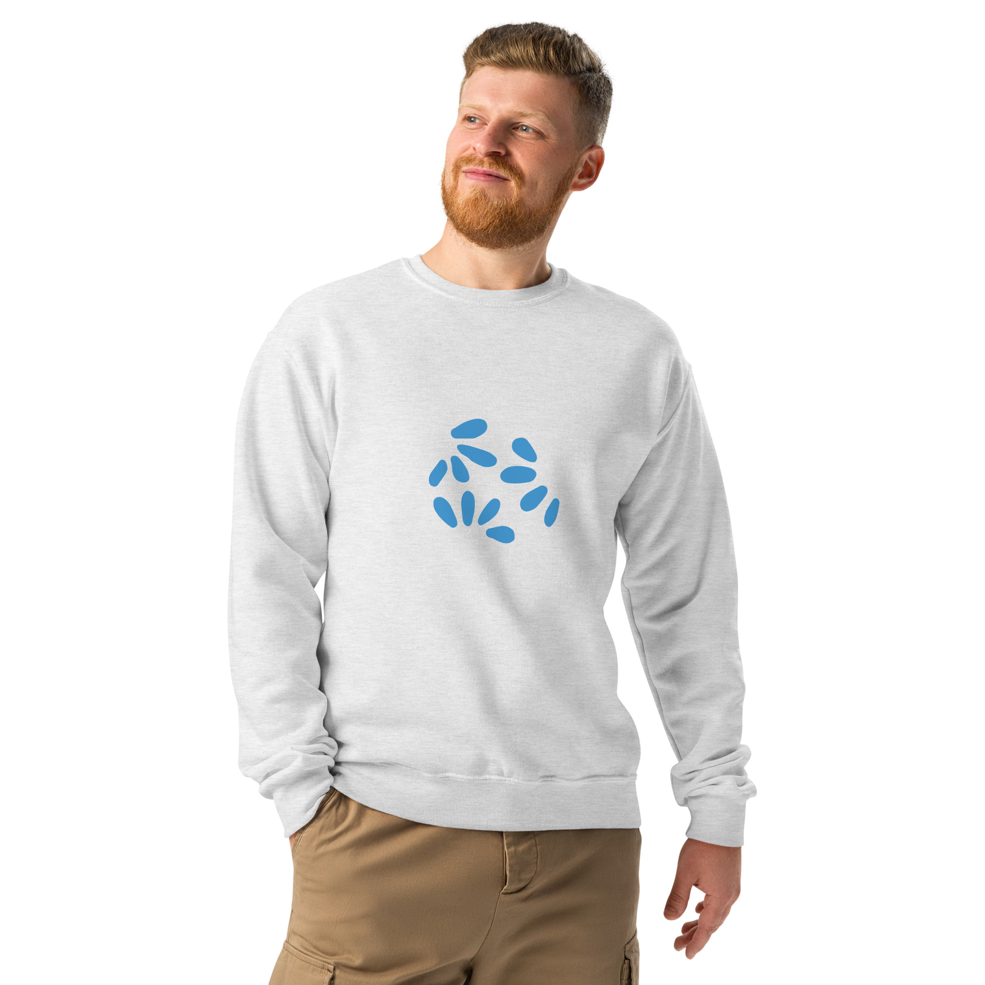 Classic Crewneck with Blue Petal Graphic - Image 3