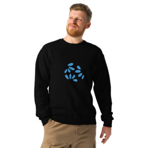 Classic Crewneck with Blue Petal Graphic