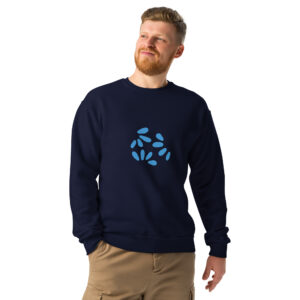 Alternative view of Classic Crewneck with Blue Petal Graphic