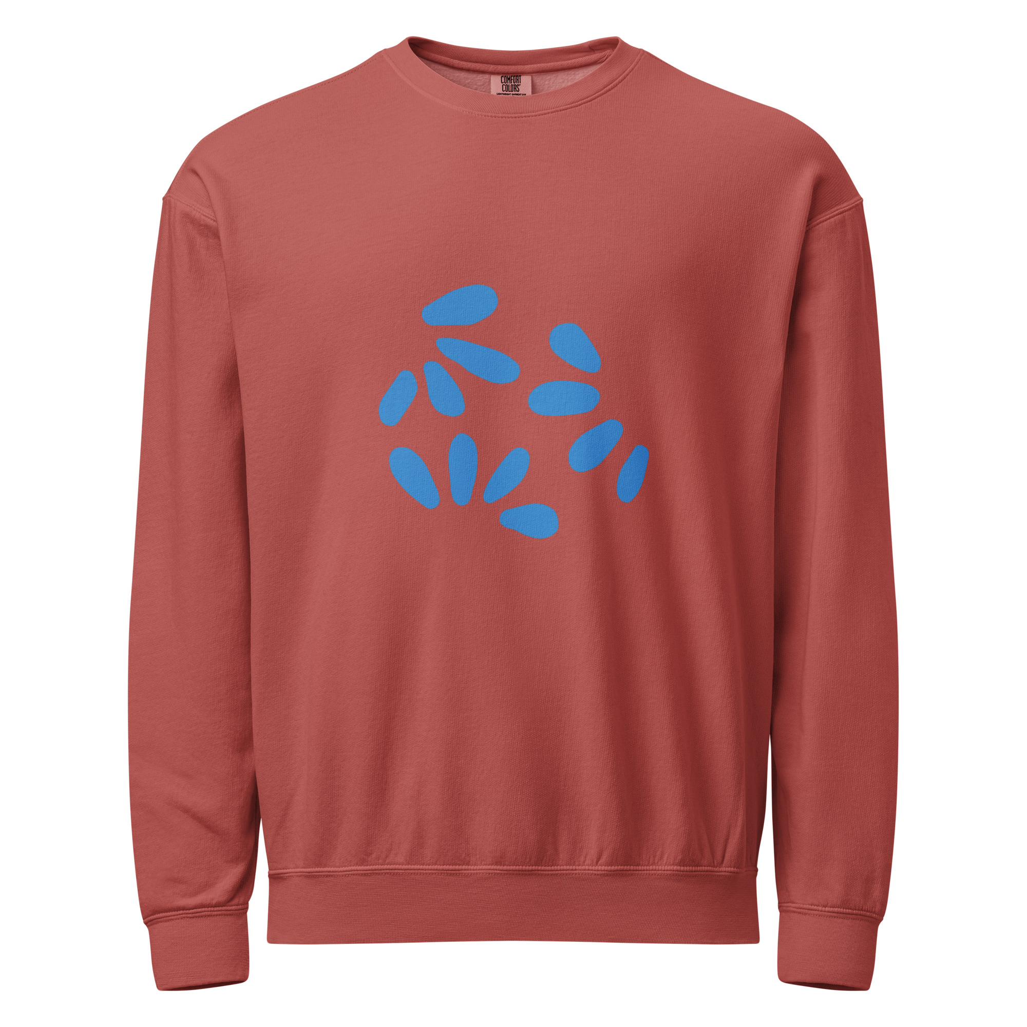 Fleece crewneck sweatshirt with garment dye (unisex) - Image 4