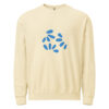 Garment-Dyed Fleece Crew with Petal Pattern