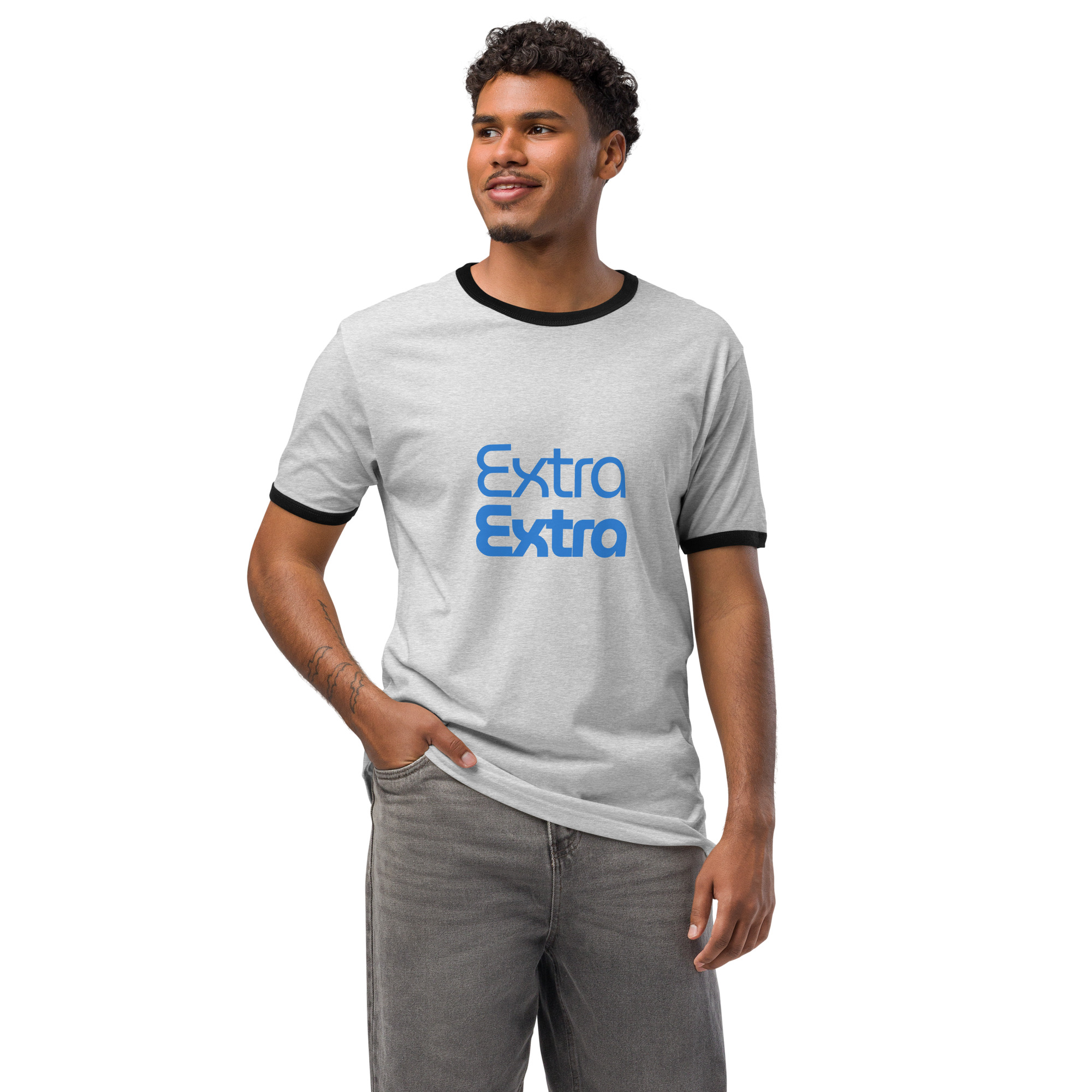 Extra Extra Men's Ringer T-Shirt - Image 2