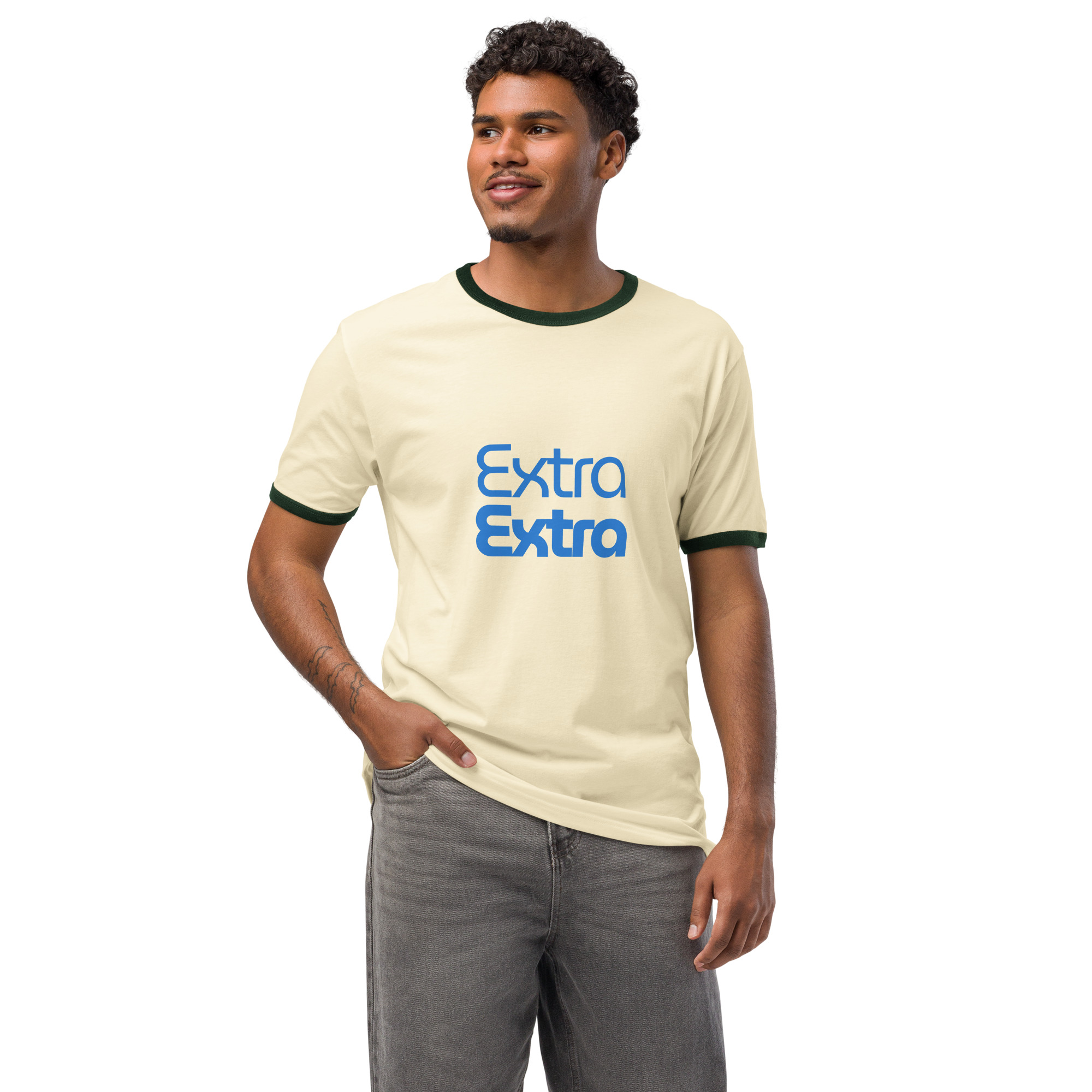 Extra Extra Men's Ringer T-Shirt - Image 4