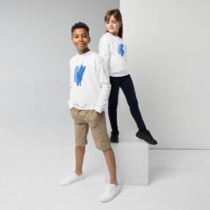 Youth Blue Scribble Crewneck Sweatshirt
