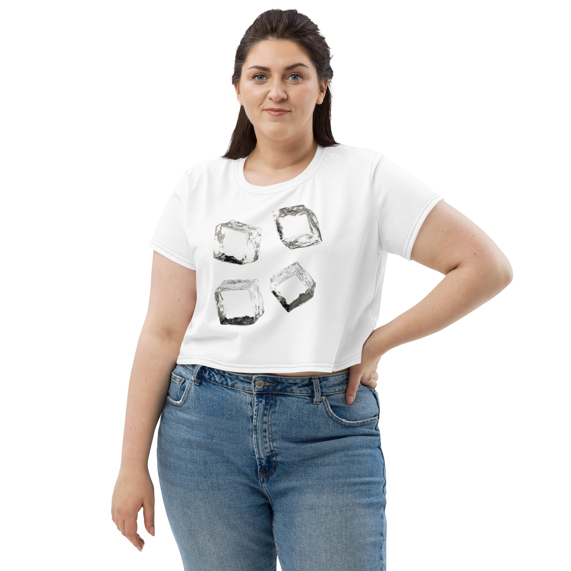 Women’s All-Over Print Crop Tee for Bold, Stylish Wear - Image 3
