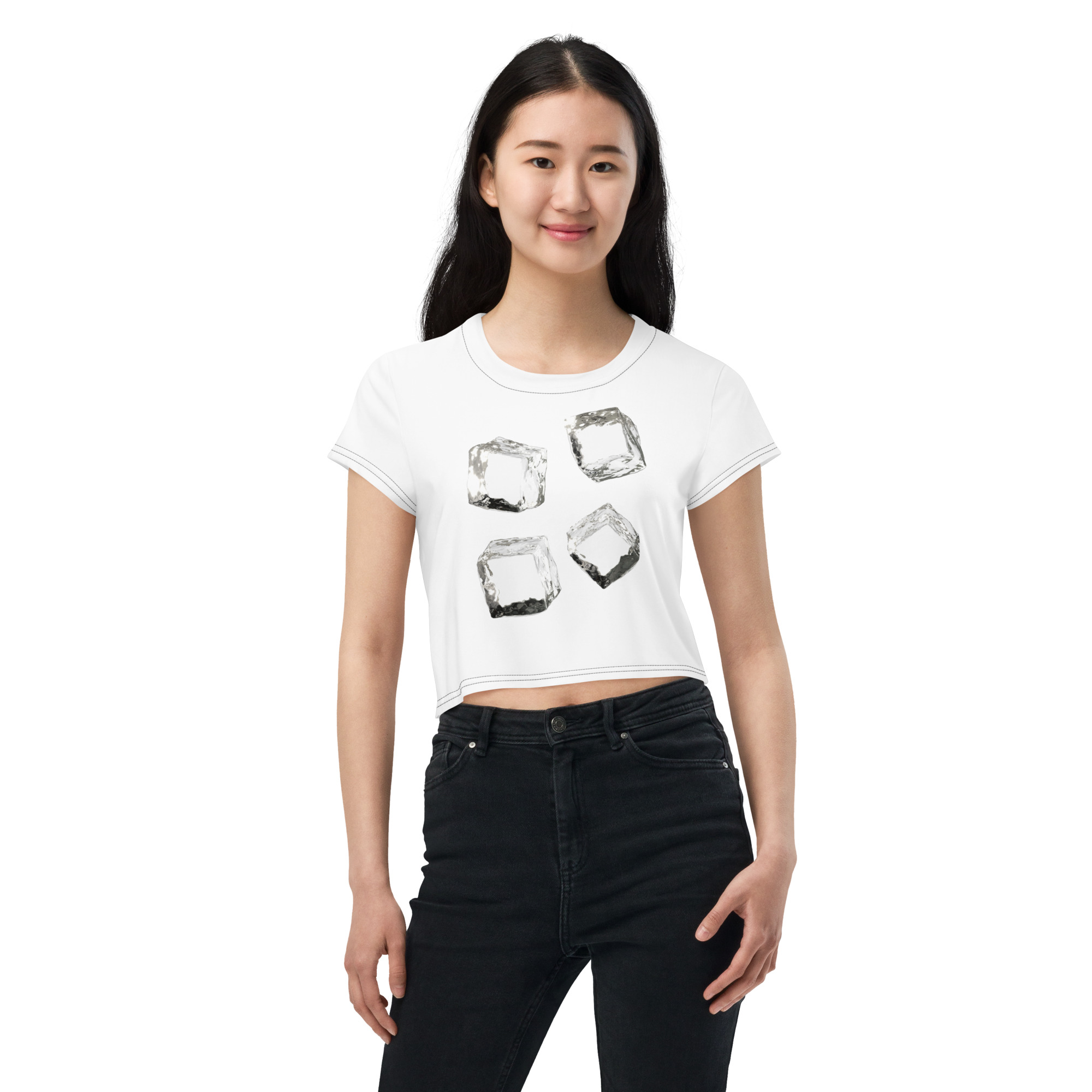 Women’s All-Over Print Crop Tee for Bold, Stylish Wear - Image 4