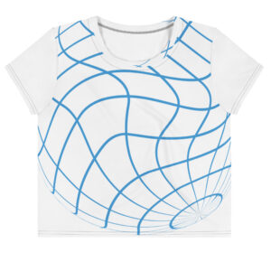 Alternative view of Distorted Wireframe Print Crop Tee