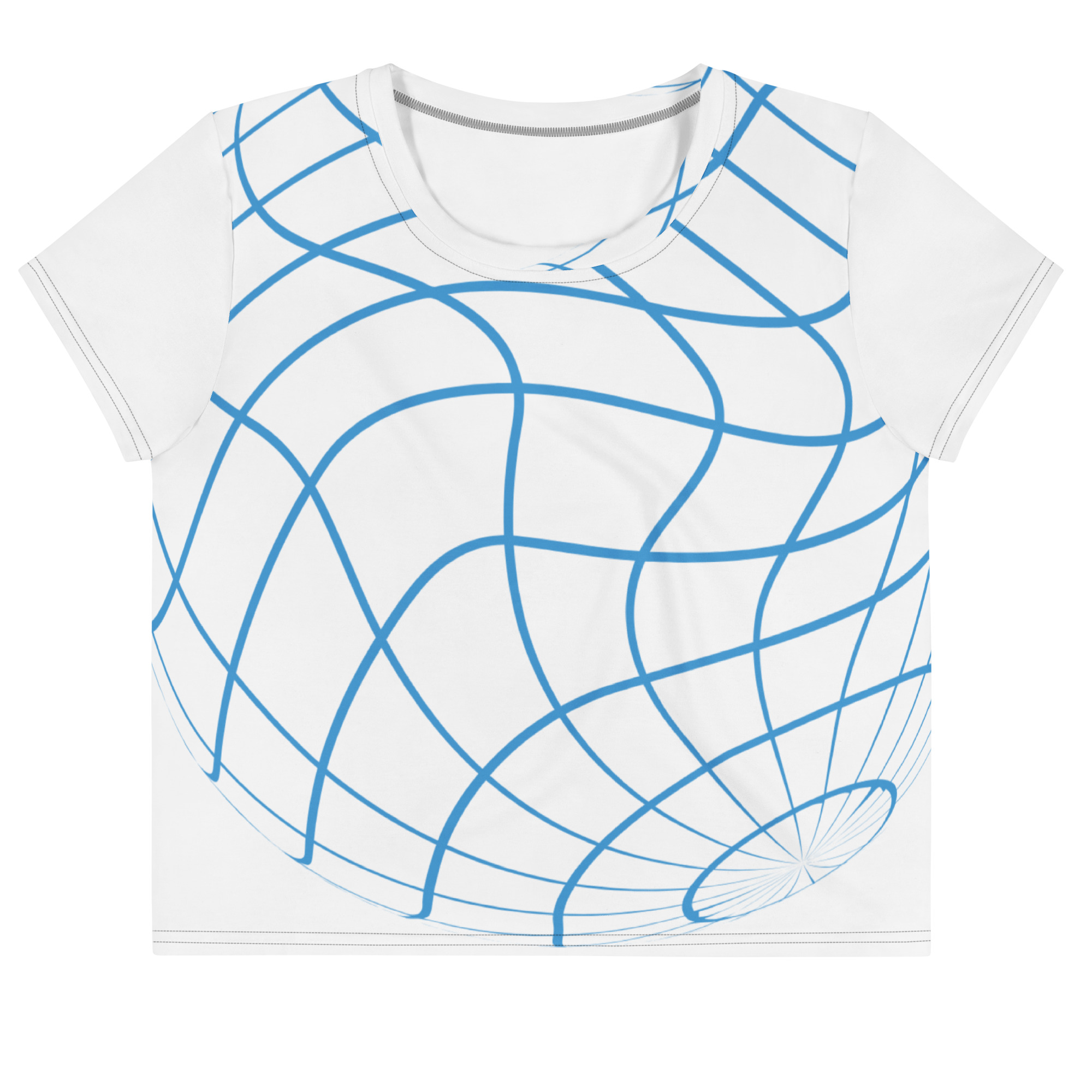 Distorted Wireframe Print Crop Tee - Image 2