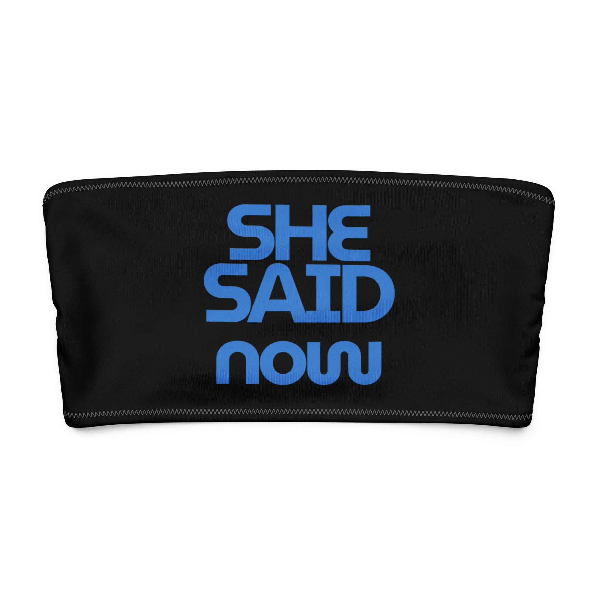 Bold Phrase Bandeau Swim Top - Image 2