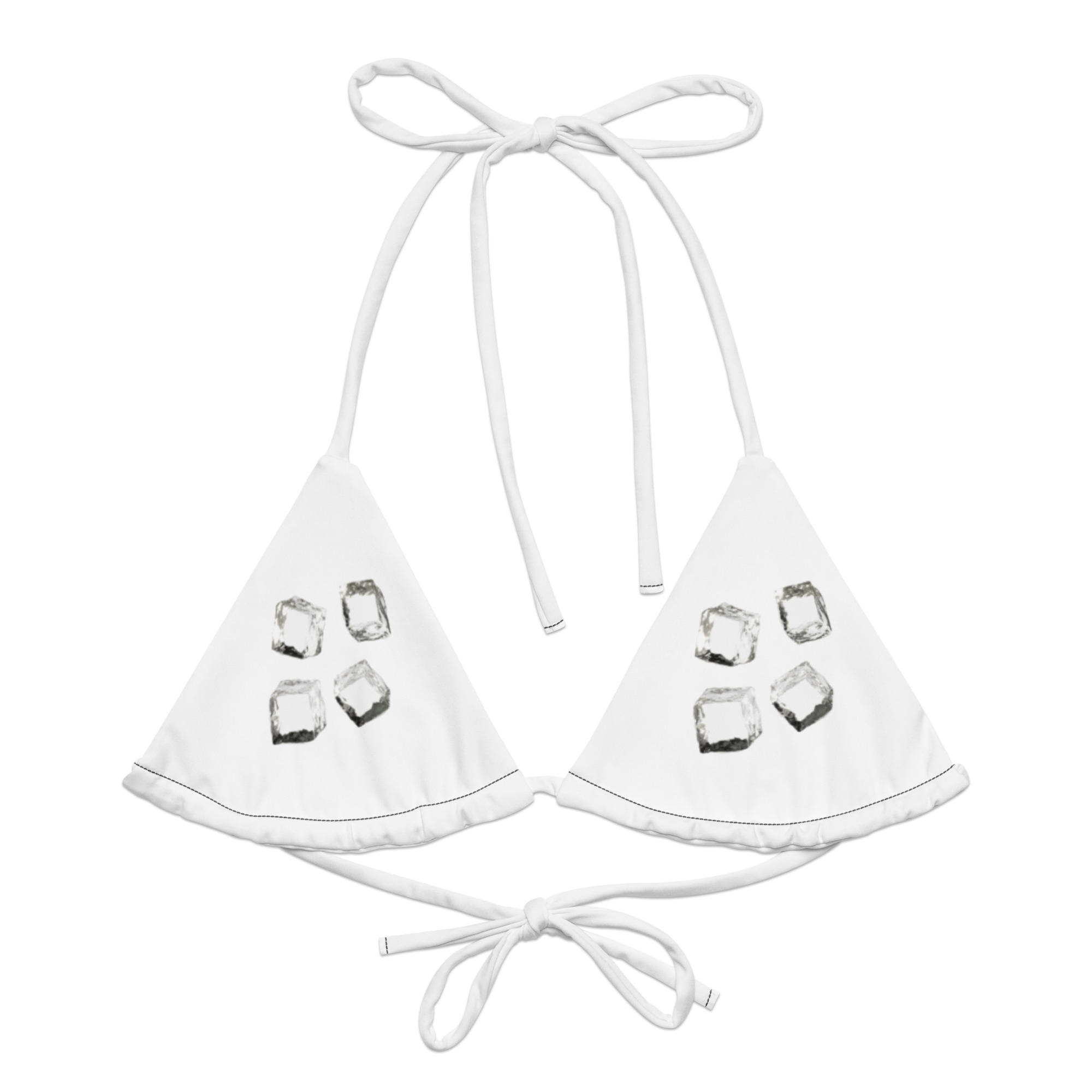 Eco-Friendly All-Over Print Recycled String Bikini Top for Sustainable Style - Image 2