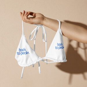 Eco-friendly patterned tie-front bikini top