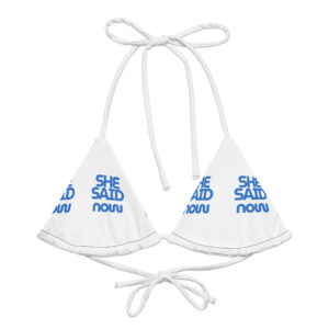 Alternative view of Bold Phrase String Swim Top