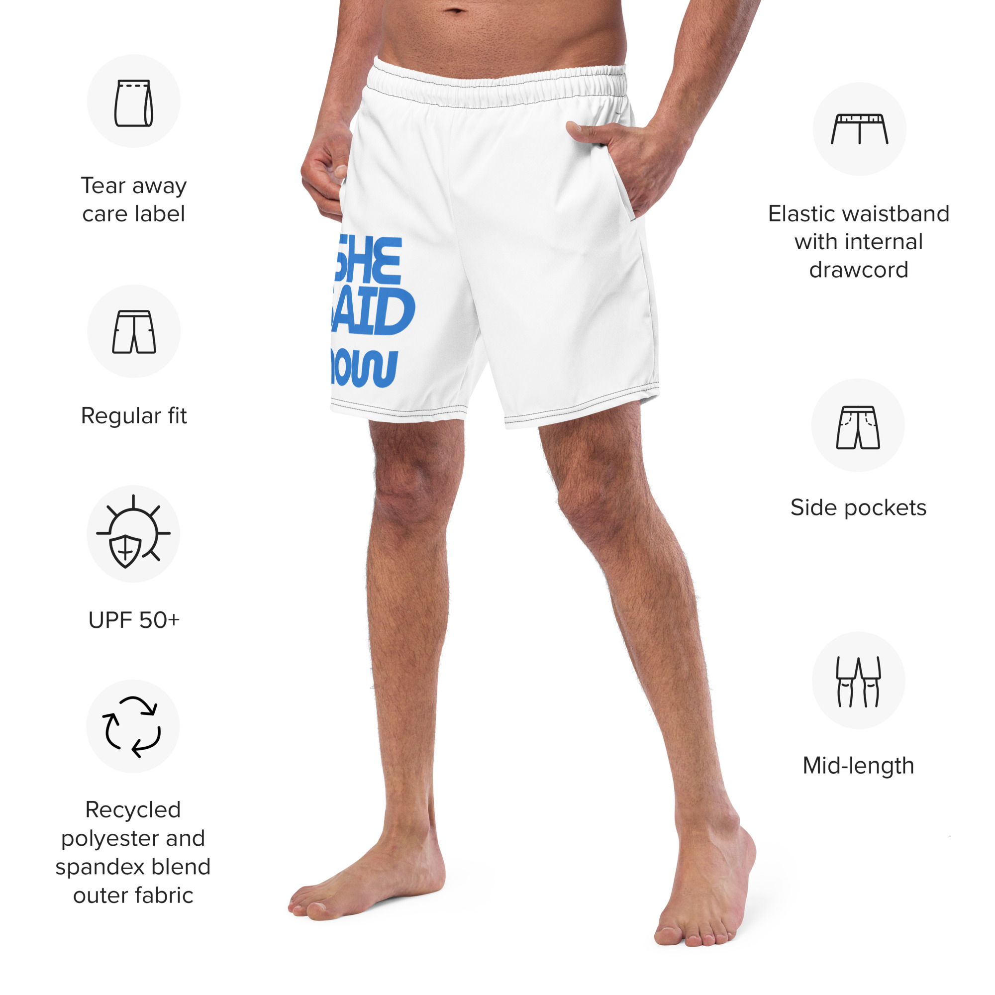 Men’s Phrase Graphic Swim Trunks - Image 5