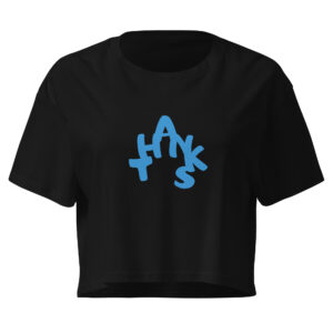 Alternative view of Casual “Thanks” Graphic Crop Top