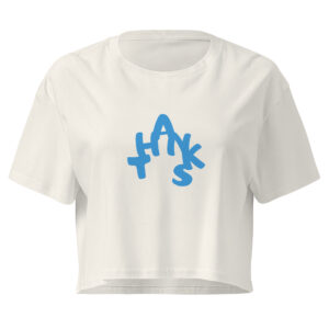 Casual “Thanks” Graphic Crop Top