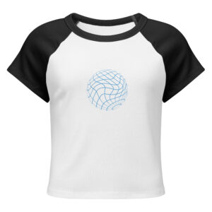 Alternative view of Cyber Grid Warp Raglan Crop Tee