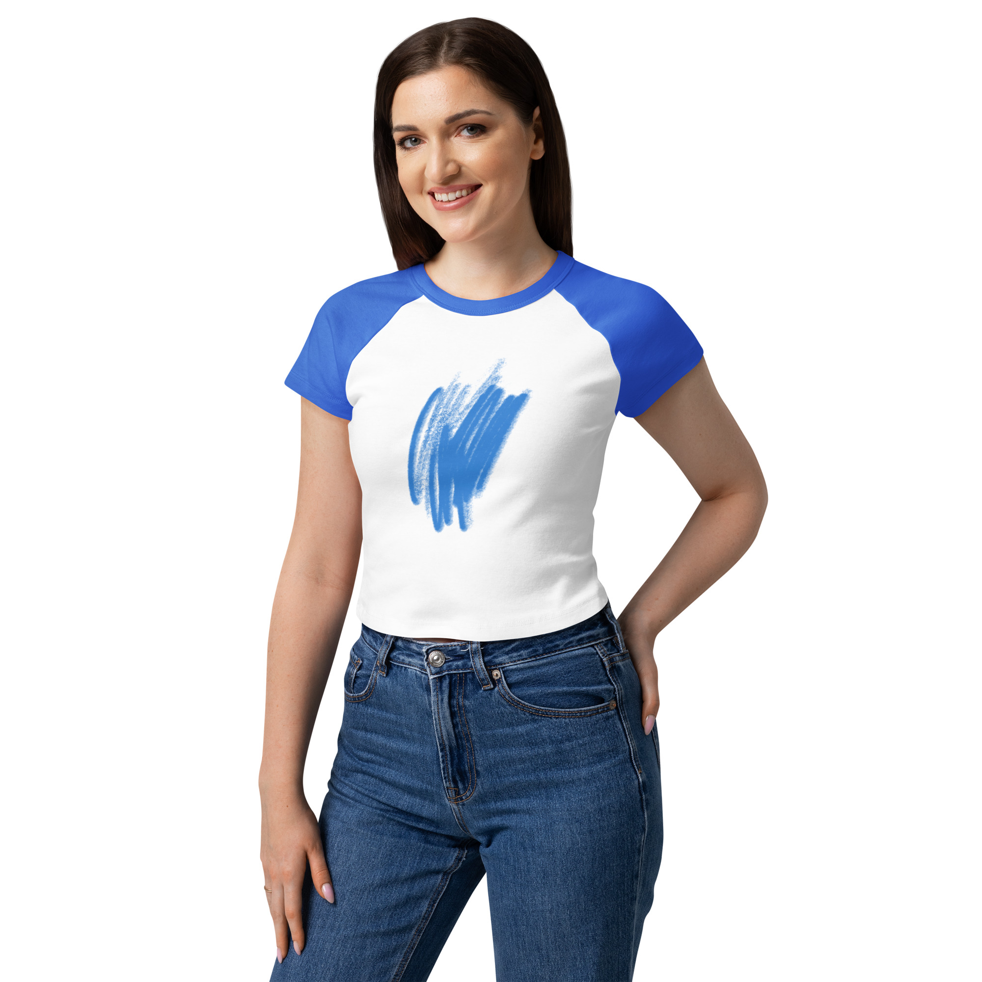 The Women’s Fine-Knit Contrast-Sleeve Tee - Image 11