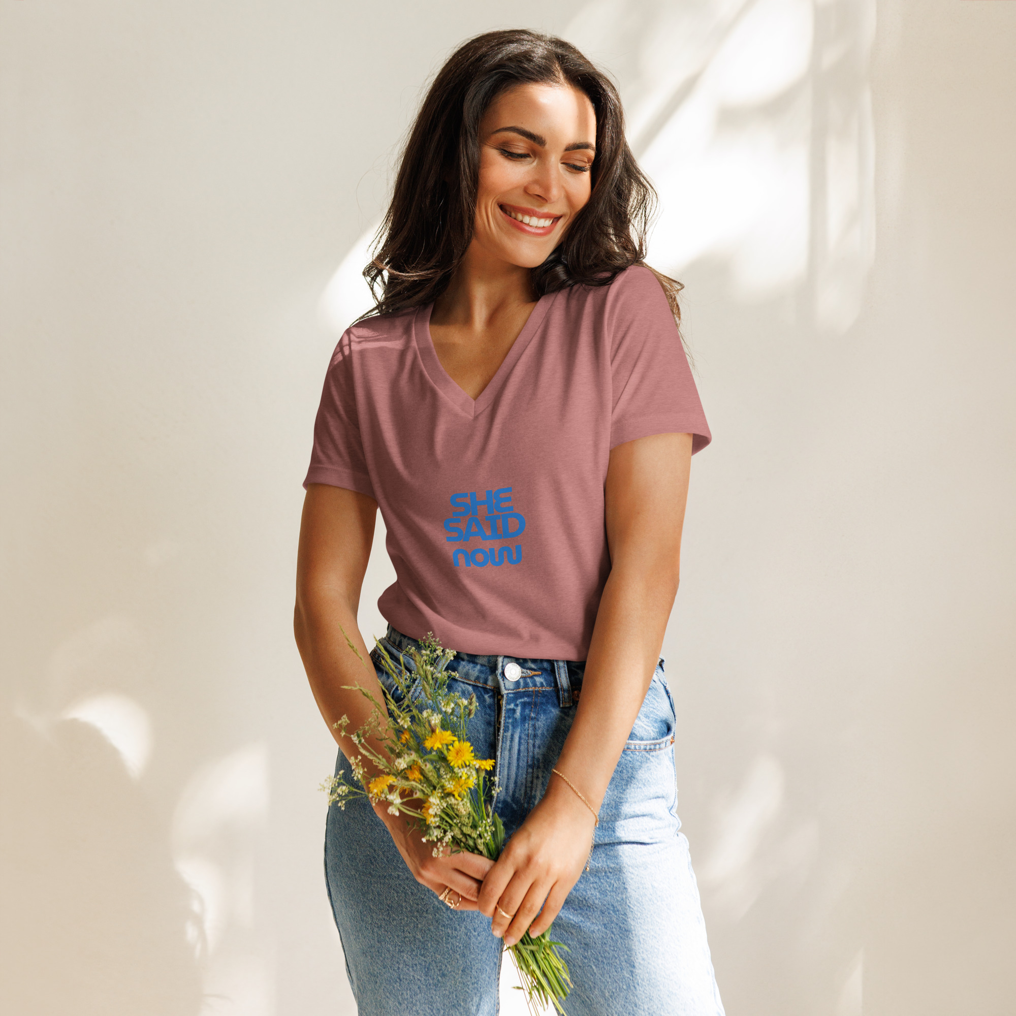 Relaxed V-Neck Statement Tee - Image 6
